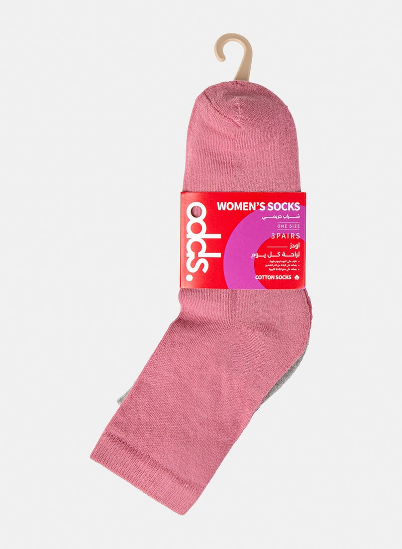 Odds Women's Pack of 3 Half Terry High L-Shape Casual Socks - Image 5